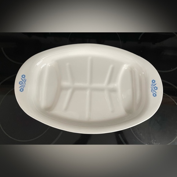 Corning Ware Blue Cornflower Meat Platter 16” - Picture 2 of 10